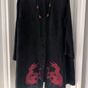 Black three-quarter length top